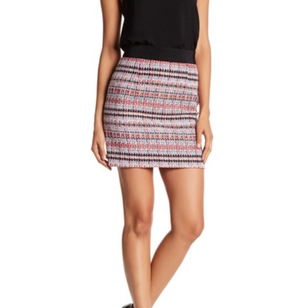 Milly Couture multi-colored tweed mini-skirt